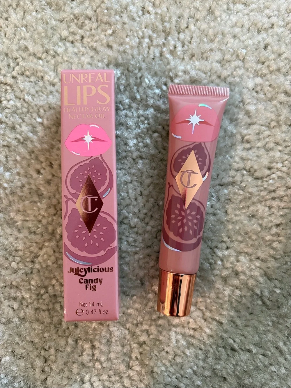 Charlotte Tilbury Unreal Lips Juicylicious Candy Fig Lip Oil - NWT